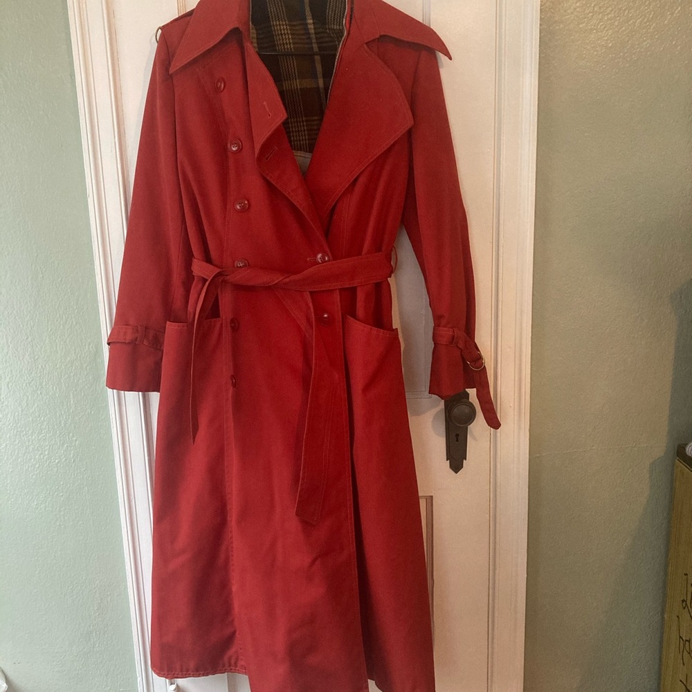 Red Trench Coat with Liner